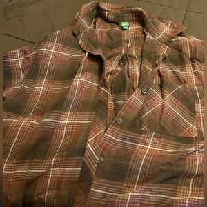 Brown plaid oversized long sleeve